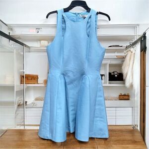 NWT New Halston Heritage Tiffany Blue Sleeveless Cutout Pleated Dress. 8